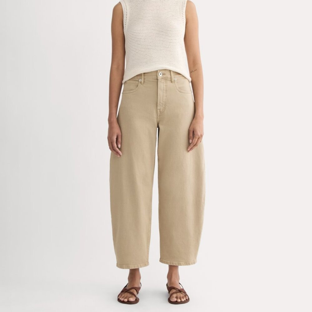 Everlane Women's Way-High® Curve Jean in Garment-Dyed Tan, Size 27, Cotton
